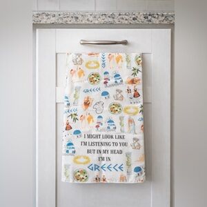 ✈️ TRIP2-69 Greek Themed microfiber kitchen Towel